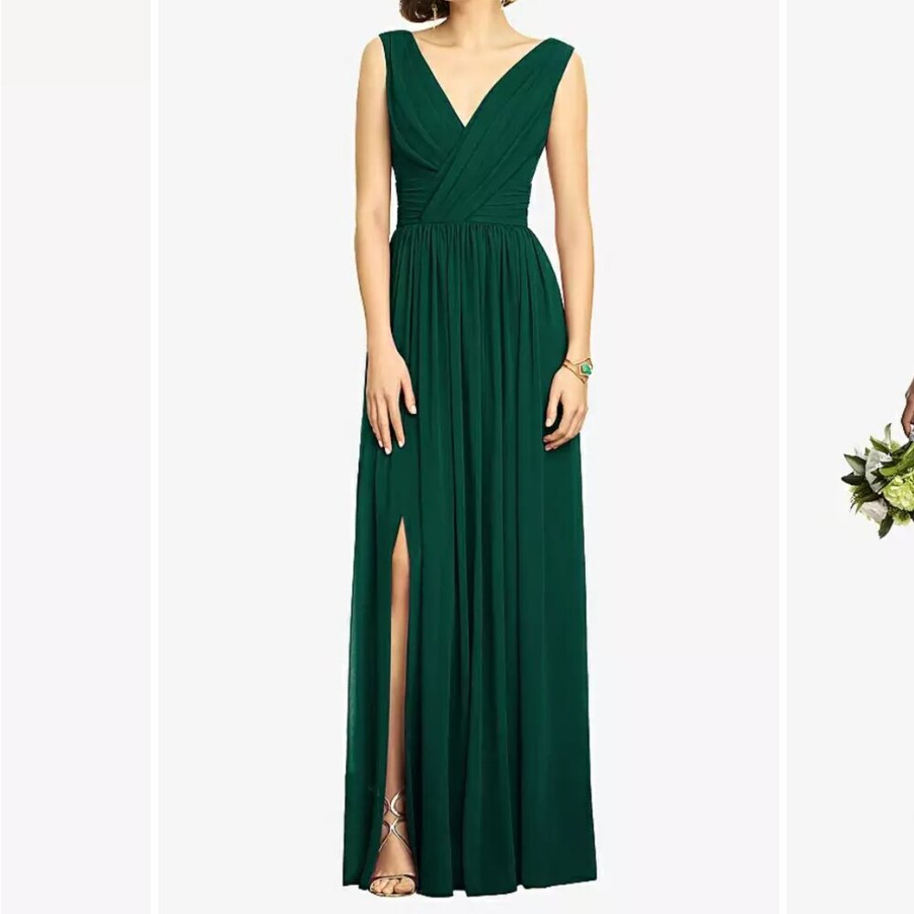 DESSY COLLECTION Sleeveless Chiffon Maxi Dress Size 0 XS Green NEW $273